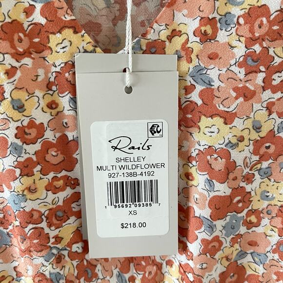 Rails Shelley Wildflower Midi Dress Womens XS Multicolor Floral Boho Farmcore - Picture 7 of 12